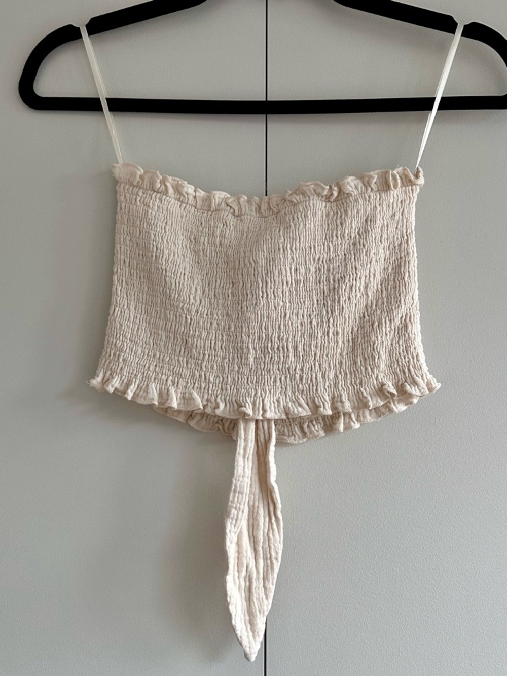 Mable Two Piece Set Bandeau Top and High Waisted Shorts in Cream - Size Small - Picture 11 of 16